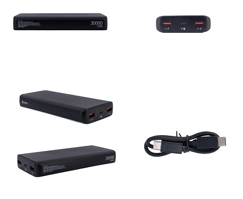 Powerbank TEROS TE 7057N 20000MAh USB-A USB-C negro en venta en GLOBAL CORP